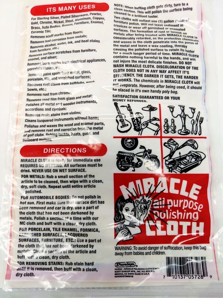 Miracle Cloth 6" All Purpose Polishing Cloth Made with Coconut Oil Jewel Brite